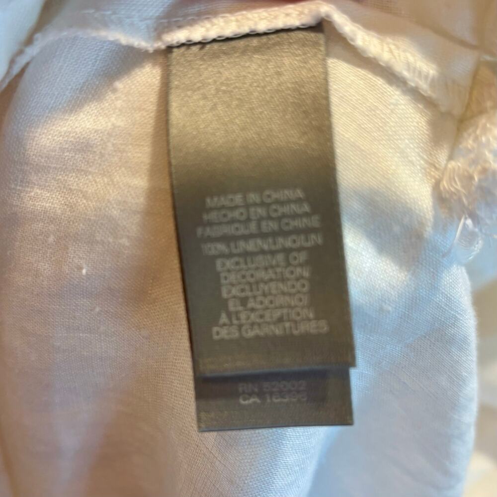 Liz Claiborne White 100% Linen Ladder Lace Tunic Blouse - Size 1XL - Picture 6 of 12